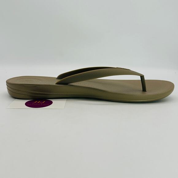 FitFlop Men's IQushion Ergonomic Thong Flip Flop Sandals Timberwolf Size 13 - Picture 8 of 12